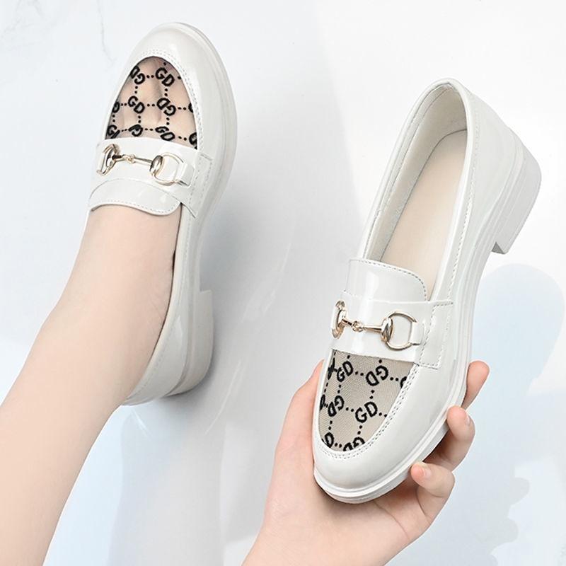 Small leather shoes female British style 2021 new Japanese jk flat-soled transparent net single shoes all-round student college style Korean version