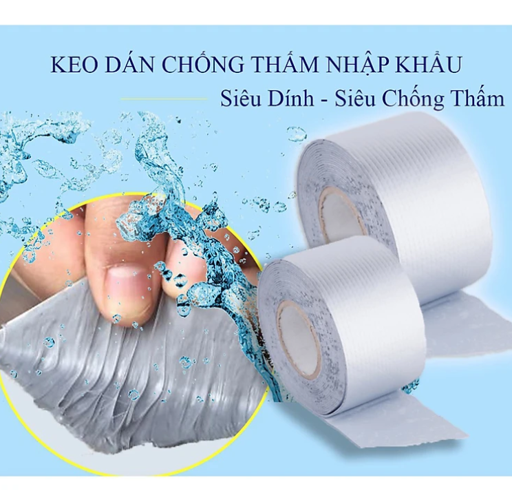 Băng keo chống thấm KG13, chống dột dán siêu dính trên mọi bề mặt, dán mái tôn, tường, ống nước cao cấp dài 5m- Hàng chính hãng