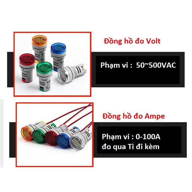 Đèn LED hiển thị vôn - ampe phi 22mm