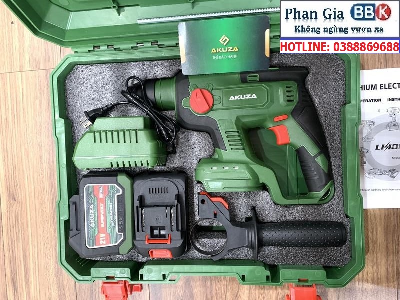 Máy Khoan Bê Tông 3 Chức Năng Pin AKUZA 2-2601 BL - Chân pin phổ thông, PIN 15 CELL - Bảo hành chính hãng