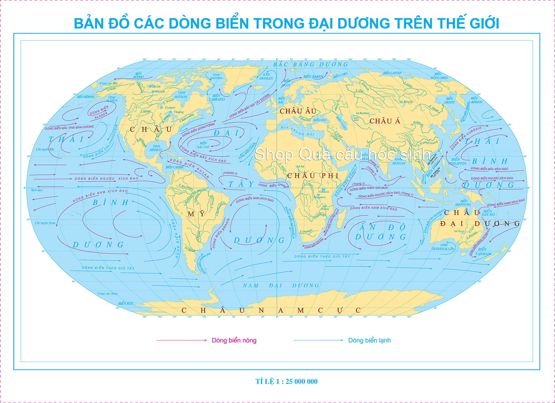 Dòng biển và Đại dương trên trái đất khổ A0 (84x120cm)