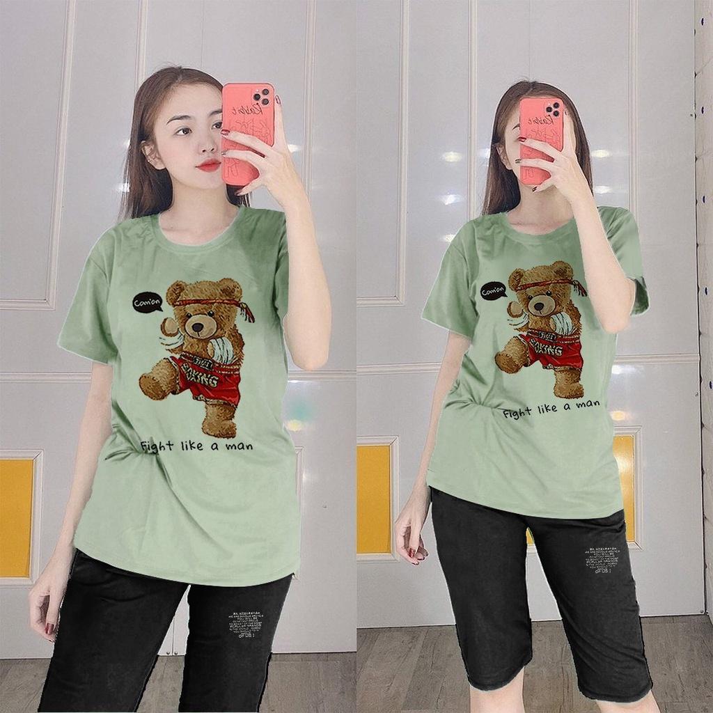 Đồ Bộ Mặc ở Nhà Nữ Quần Lửng Bigsize Thun Cotton Thể Thao Đẹp Dễ Thương Cute, DBN27