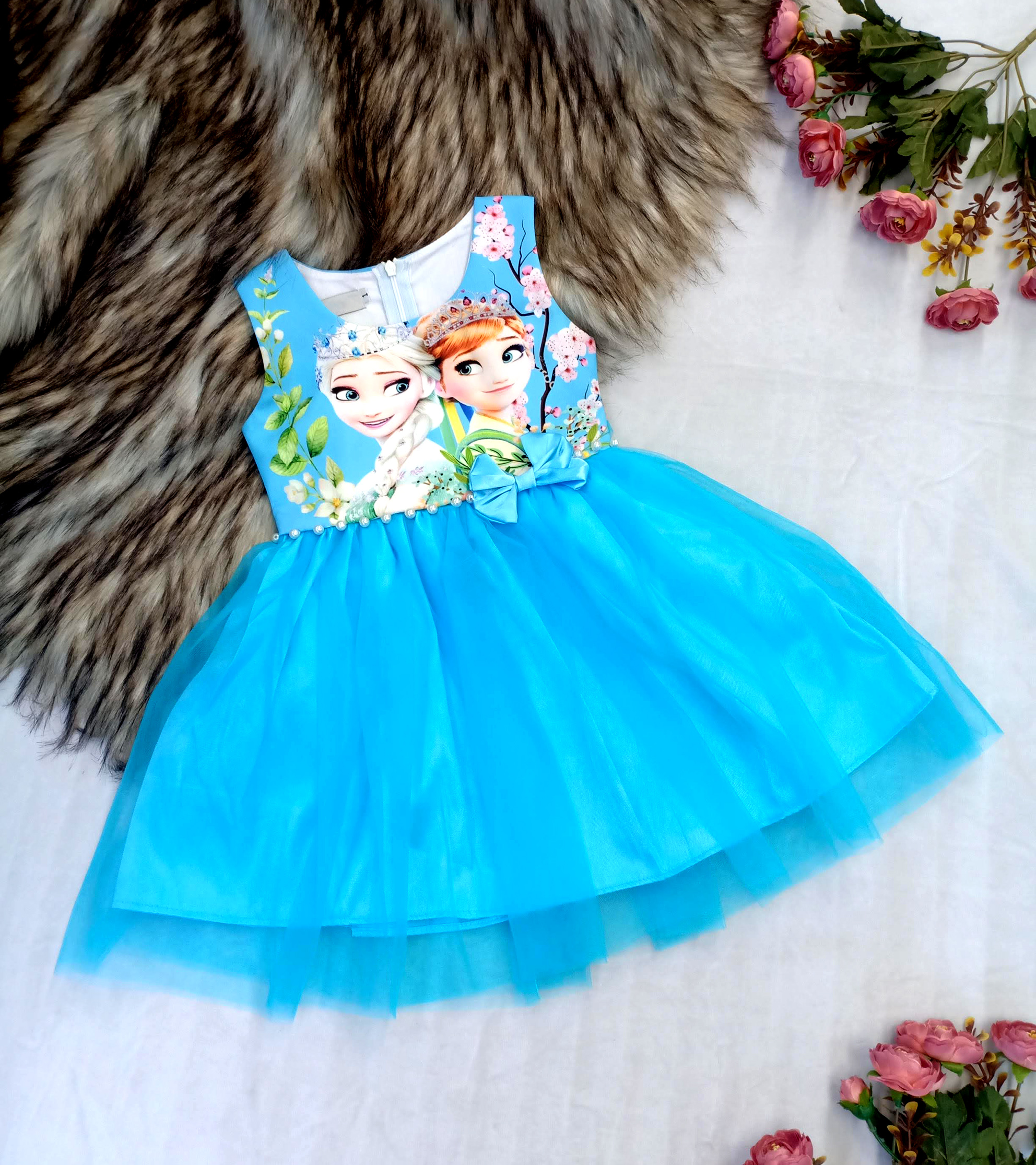 Đầm công chúa Elsa cao cấp 4 lớp