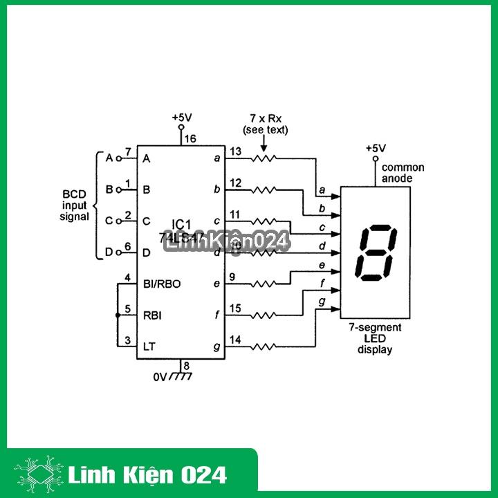 74LS47 BCD to 7-segment Decoder/Driver DIP16