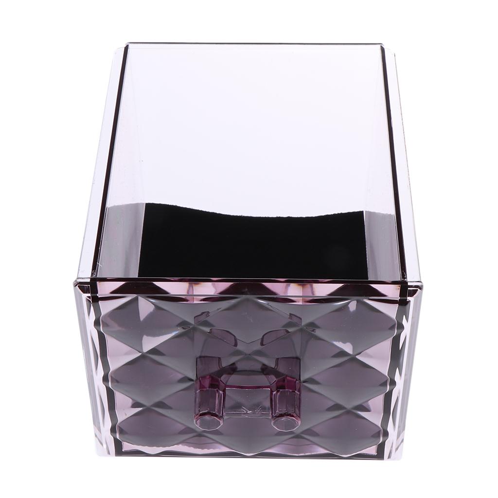 Acrylic Cosmetic Organizer Lipstick Polishes Display Jewelry Storage Box Purple