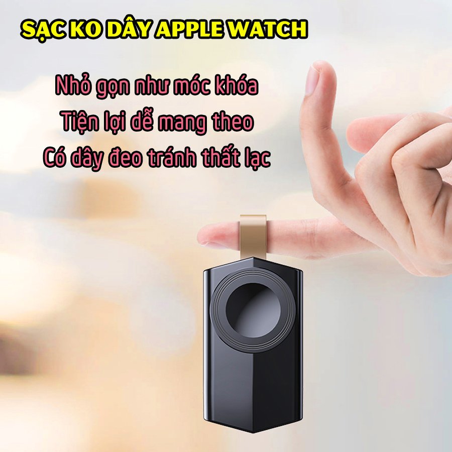 Đế Sạc Không Dây dành cho đồng hồ thông minh Apple Watch 38/40/42/44mm Series 1/2/3/4/5/6/Se cổng cắm USB cao cấp loại bỏ túi (Mã 886) - Trắng, Đen.