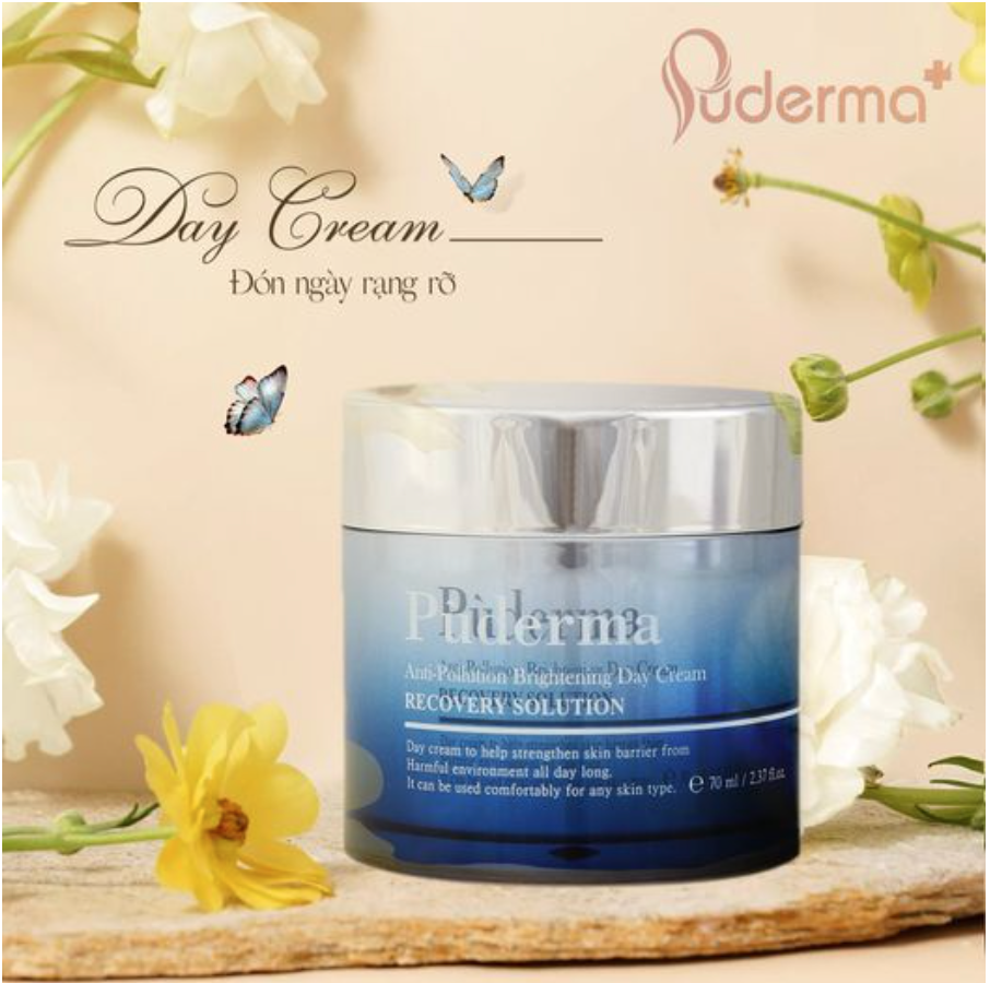 Bộ Kem Dưỡng Trắng Da Ngày và Đêm Puderma: Nâng Cơ, Chống chảy xệ, Giảm nếp nhăn, bật tone trang điểm.