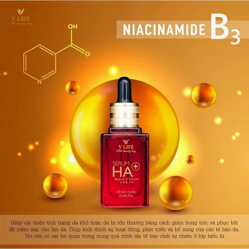 Serum Ha Plus VLife cấp nước, dưỡng ẩm, cung cấp dưỡng chất , làm trắng hổ trợ giảm mụn, nám, làm sáng da, giảm quá trình lão hóa