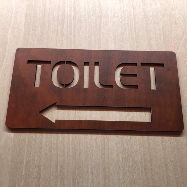 Bảng Toilet chỉ hướng nhà vệ sinh TL16 10x20cm