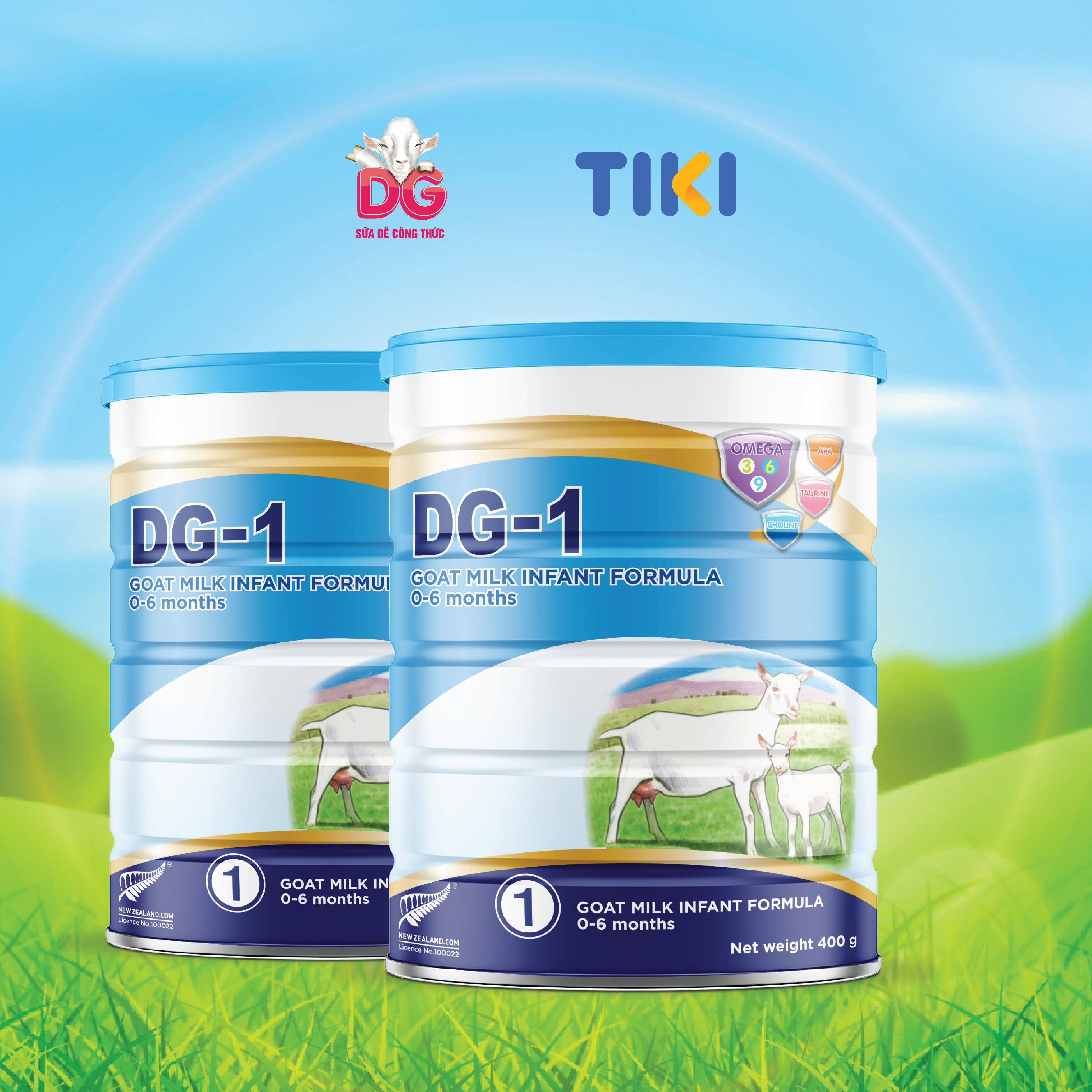 Combo 2 lon Sữa Dê DG-1 400g [kèm quà tặng]