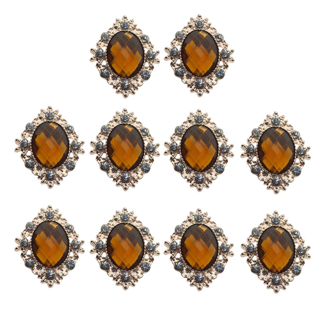 10 Chiếc Rhinestone Flat Back Hạt Nút Sổ Lưu Niệm Chỉnh Trang