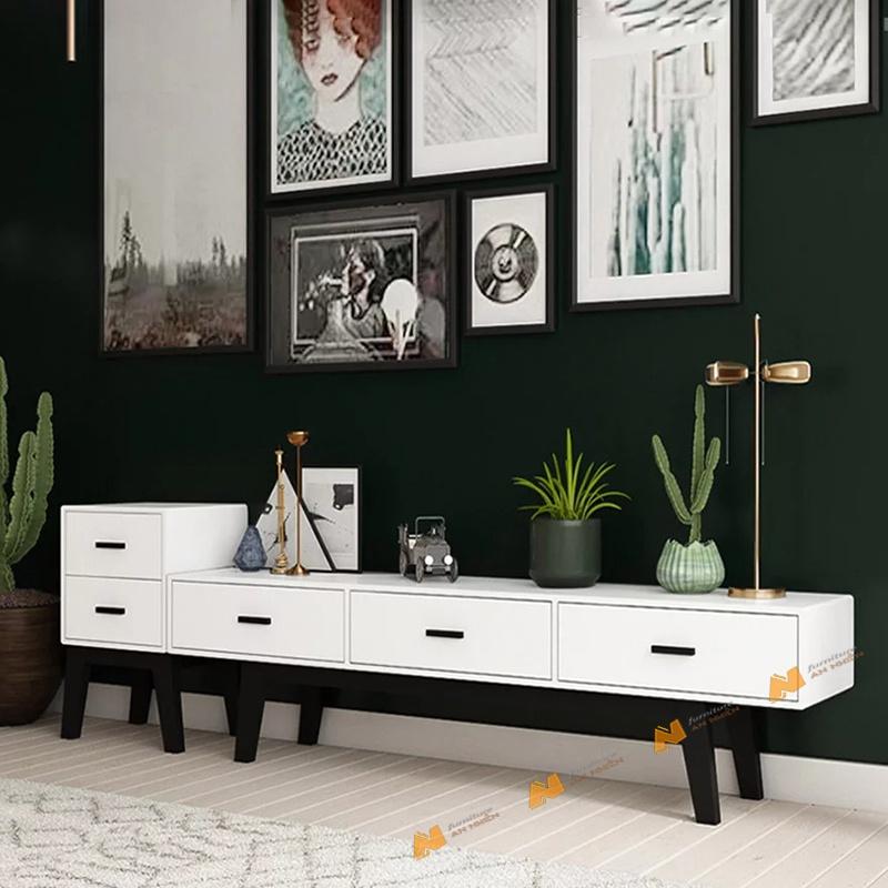 Made in VN Kệ tivi gia đình gỗ mdf 17mm công ty Mộc Phát độ bền trên 30 năm sang trọng tiện nghi AN063