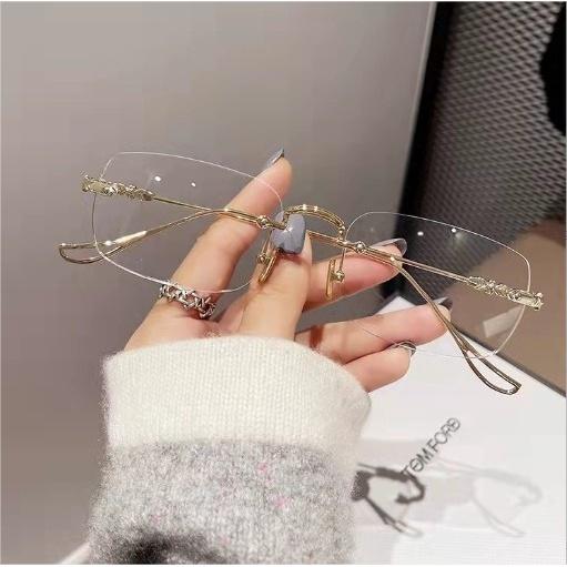 Gọng kính thời trang nam nữ gọng khoan loại tốt I  hợp kim chắc chắn KT45UNIQUI Màu gold vàng