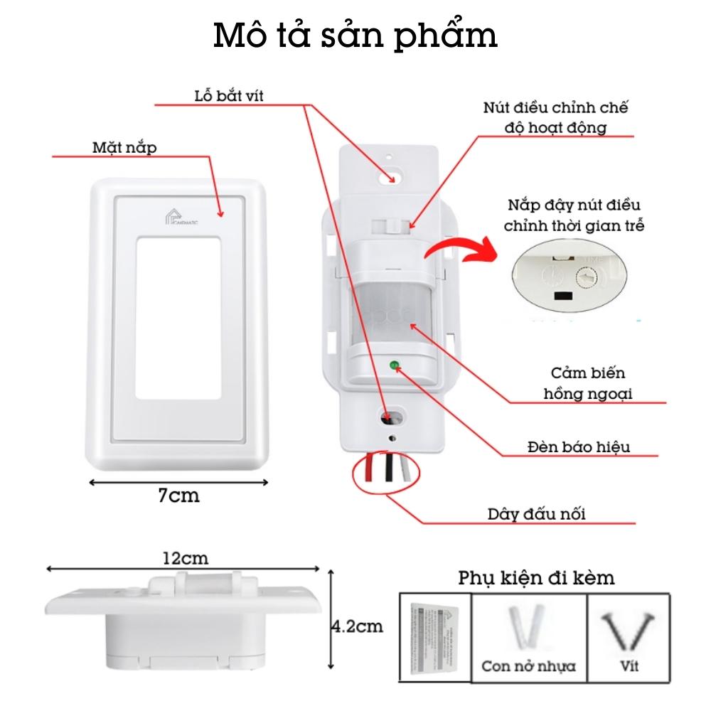 Công tắc cảm biến cầu thang âm tường Homematic PIR118