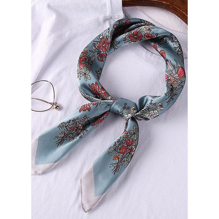 Khăn Lụa Vuông Họa Tiết Hoa Nhí Sang Trọng - Chất Liệu Chiffon 70x70cm - Mã KL049