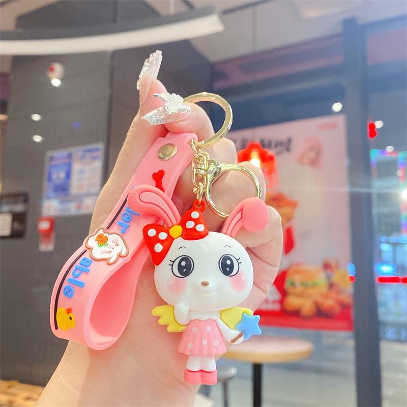 Móc khóa thỏ con cao cấp đẹp cute hình thú dễ thương phụ kiện túi xách MK4 - Rockcow