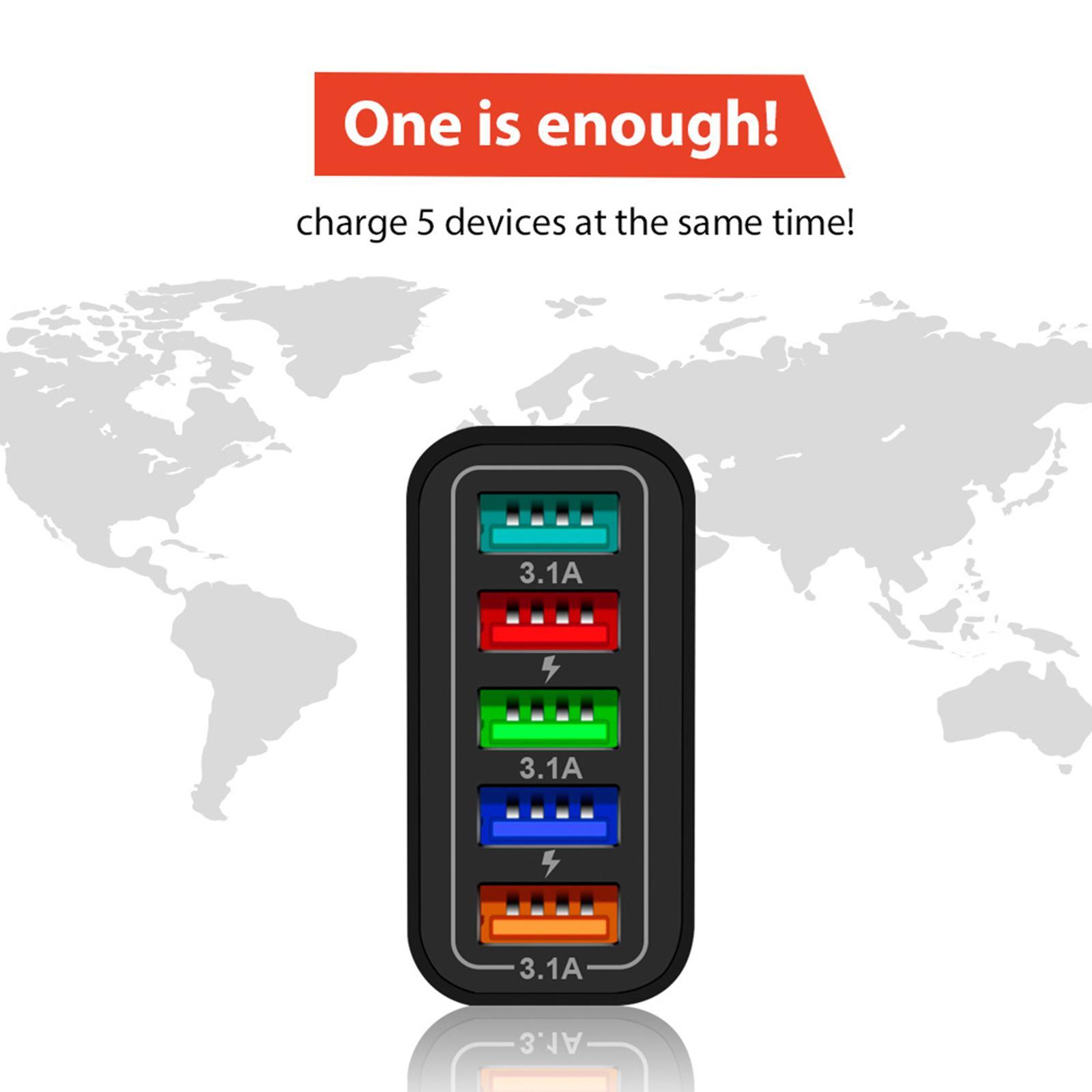 Wall Charger Adapter Quick Charge USB Multiport Charger for Smartphones