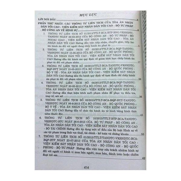 Các thông tư liên tịch của Tòa án nhân dân tối cao, Viện kiểm sát nhân dân tối cao, Bộ tư pháp, Bộ công an về dân sự, hành chính, kinh tế, lao động từ năm 2013 - 2017