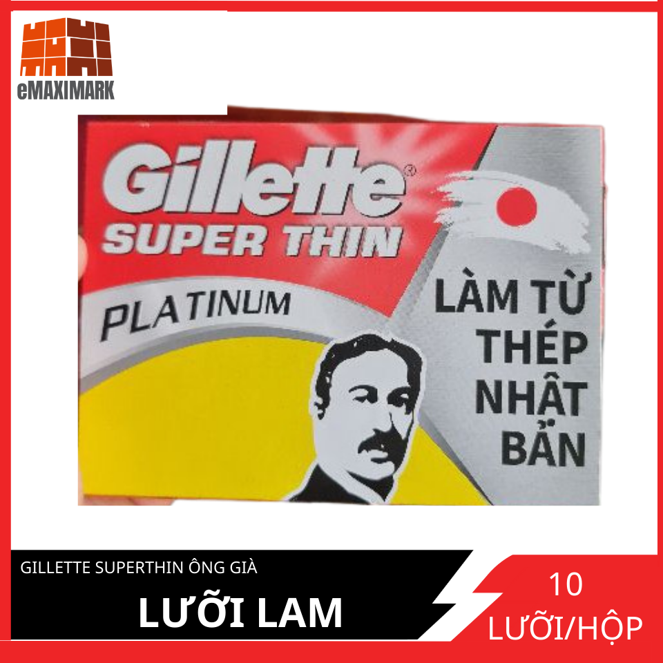 Lưỡi lam Gillette Superthin ông già 1 hộp 10 lưỡi lam