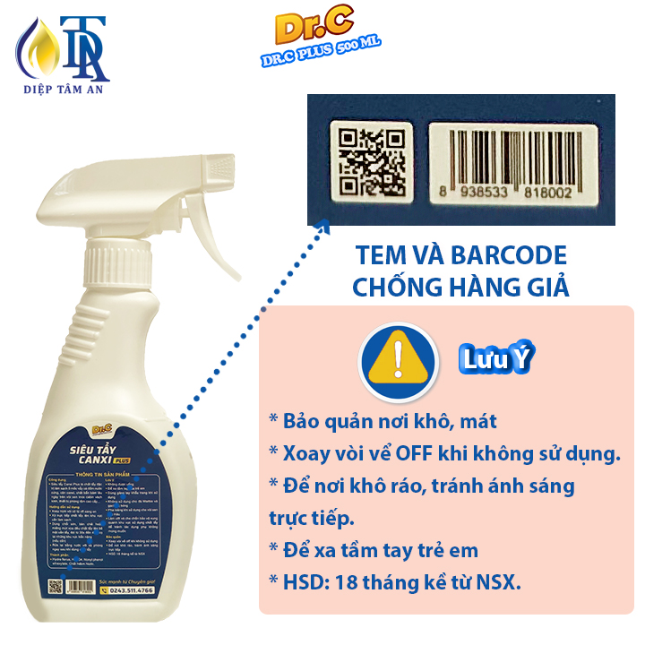 Siêu tẩy Canxi Dr.C Plus 500 ml