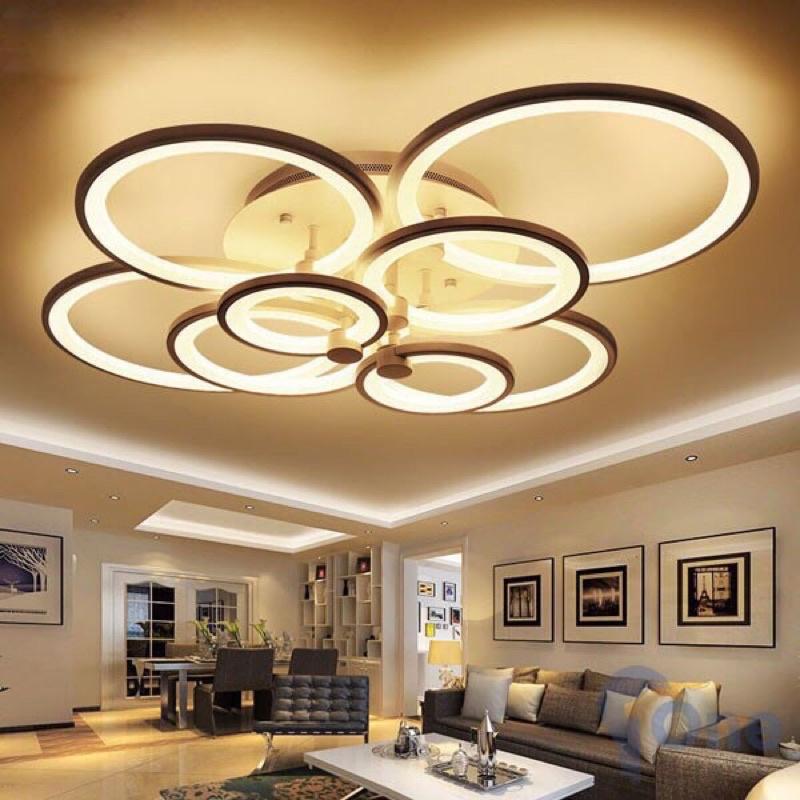 Đèn ốp trần 8 vòng - có Điều Khiển 3 chế độ màu