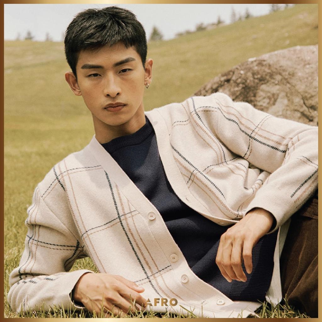 ÁO CARDIGAN CASHMERE KẺ 005998 THỜI TRANG NAM HÀN QUỐC