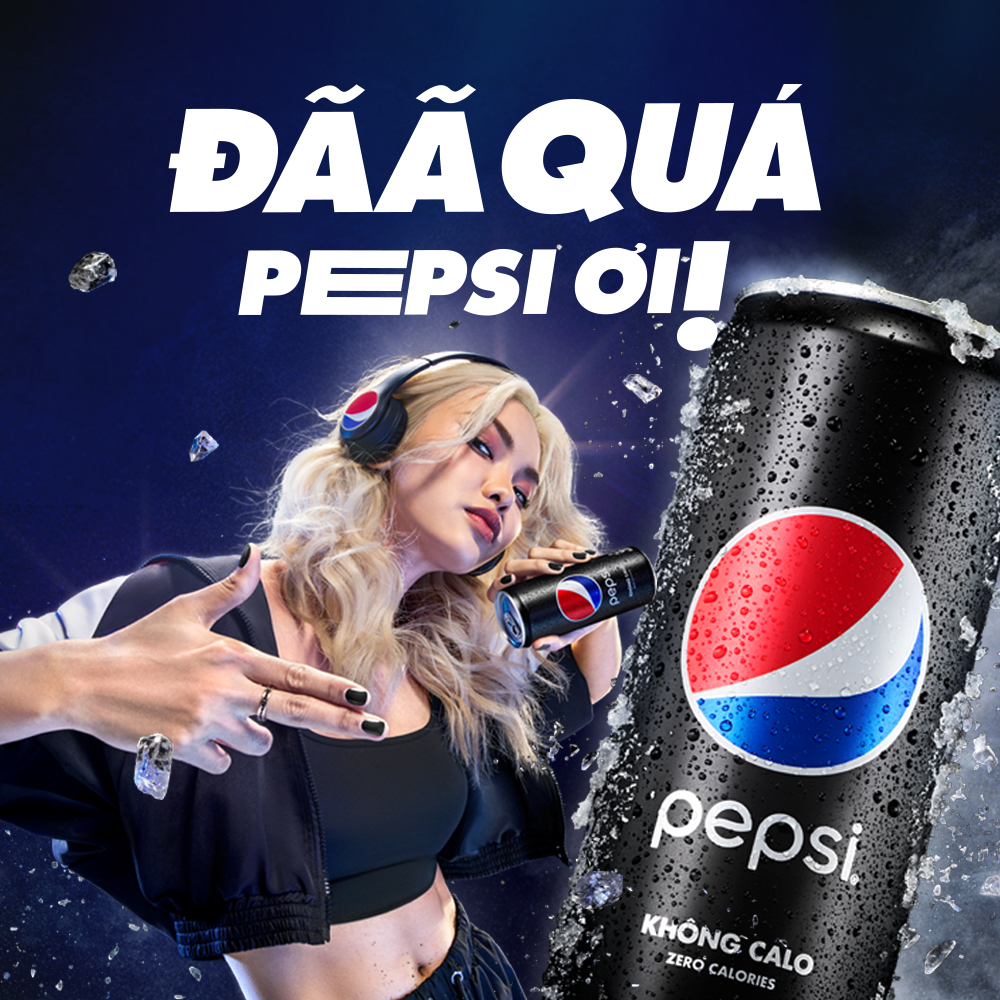 Thùng 24 Lon Nước Uống Có Gaz Pepsi Không Calo (320ml/Lon)