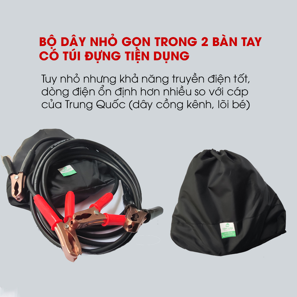 Dây câu bình ắc quy ô tô LOẠI 1 TRÊN THỊ TRƯỜNG, lõi đồng 0,6 đến 1kV chịu tải >2000 AMP, không nóng dây TÂM LUÂN Chổi lau tẩm dầu - Hàng chính hãng