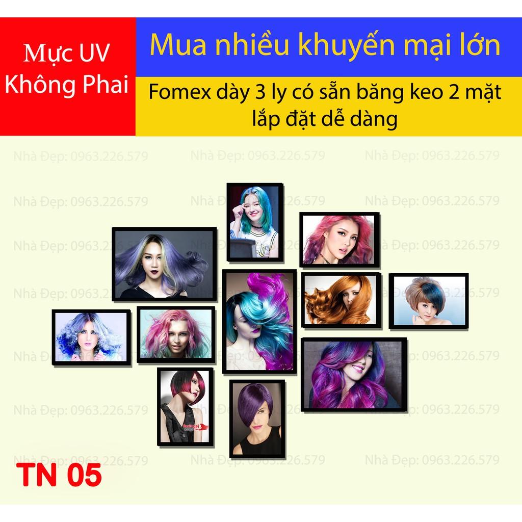 Bộ tranh FOMEX dán tường 11 tấm tiệm cắt tóc nữ. Mã TN05