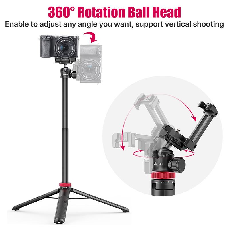ULANZI TRIPOD MT-44 Tripods Tripods Smartphone Vlog Tripod With Cold Shoe Giá đỡ điện thoại cho Tripod Di động Máy ảnh SLR xách tay Màu sắc: Đen
