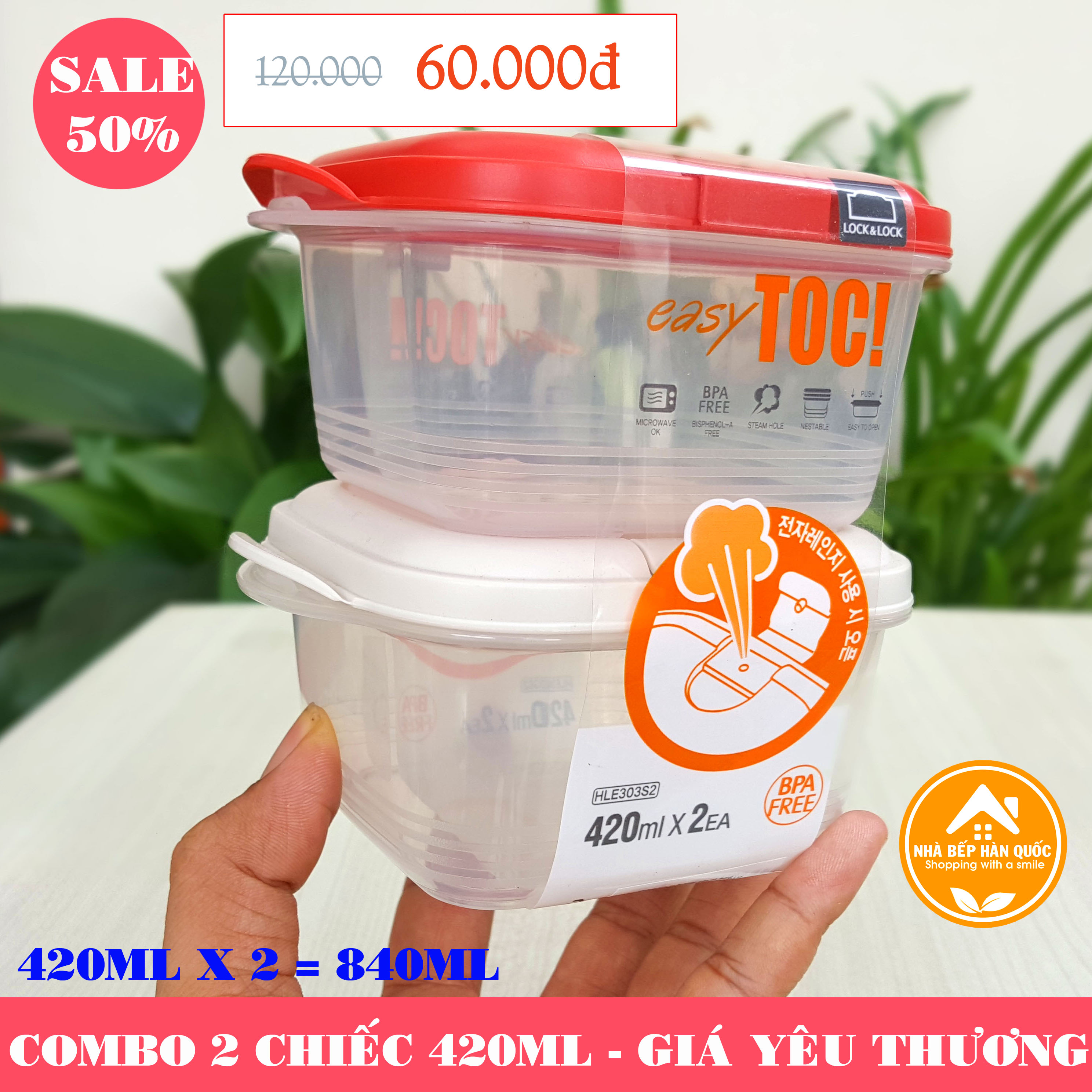 Hộp nhựa đựng thực phẩm, hộp bảo quản thực phẩm P&amp;Q HLE313S2 &amp; HLE317GRN