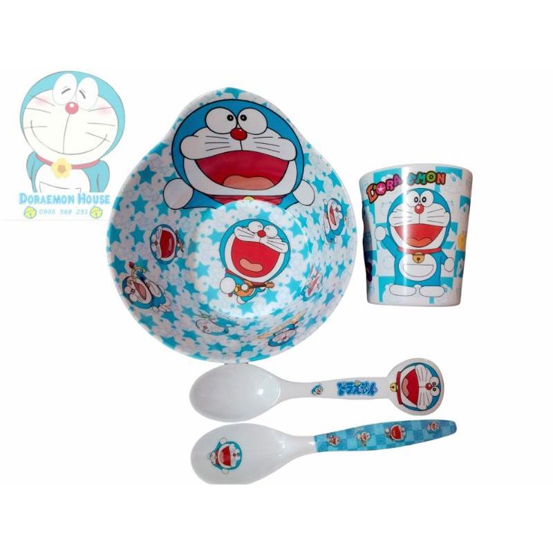 SET TÔ/CHÉN MUỖNG LY DOREMONDORAEMON HOUSE