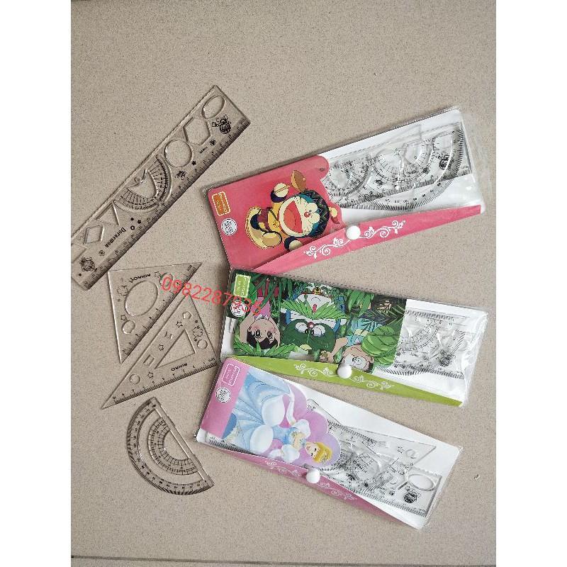 Set eke thước kẻ đo độ học sinh 4 món