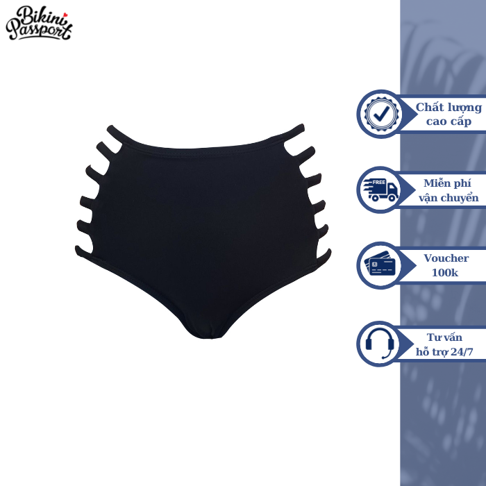 Quần bơi Nữ BIKINI PASSPORT kiểu Quần Lưng thấp dây thưa - BS235_BL