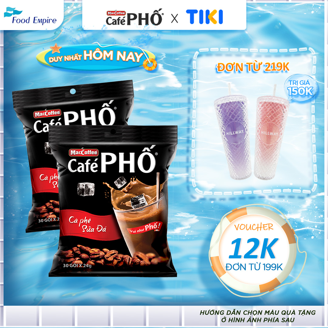 Combo 2 Túi Cà phê Phố Sữa Đá - Maccoffee (bịch 30 gói x 24g - date 11/2025)