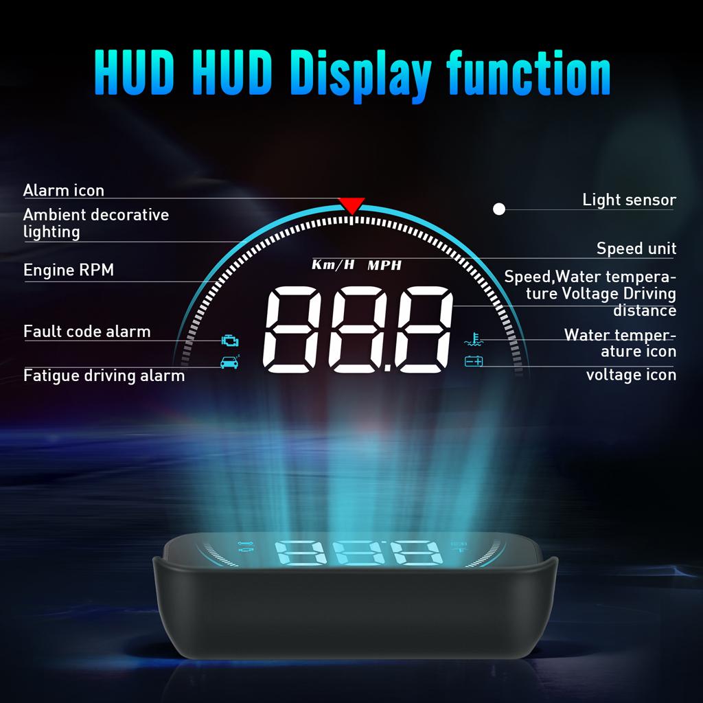 M8 Head up Display Smart OBD2 HUD Auto Digital Meter Port Warning Alarm System