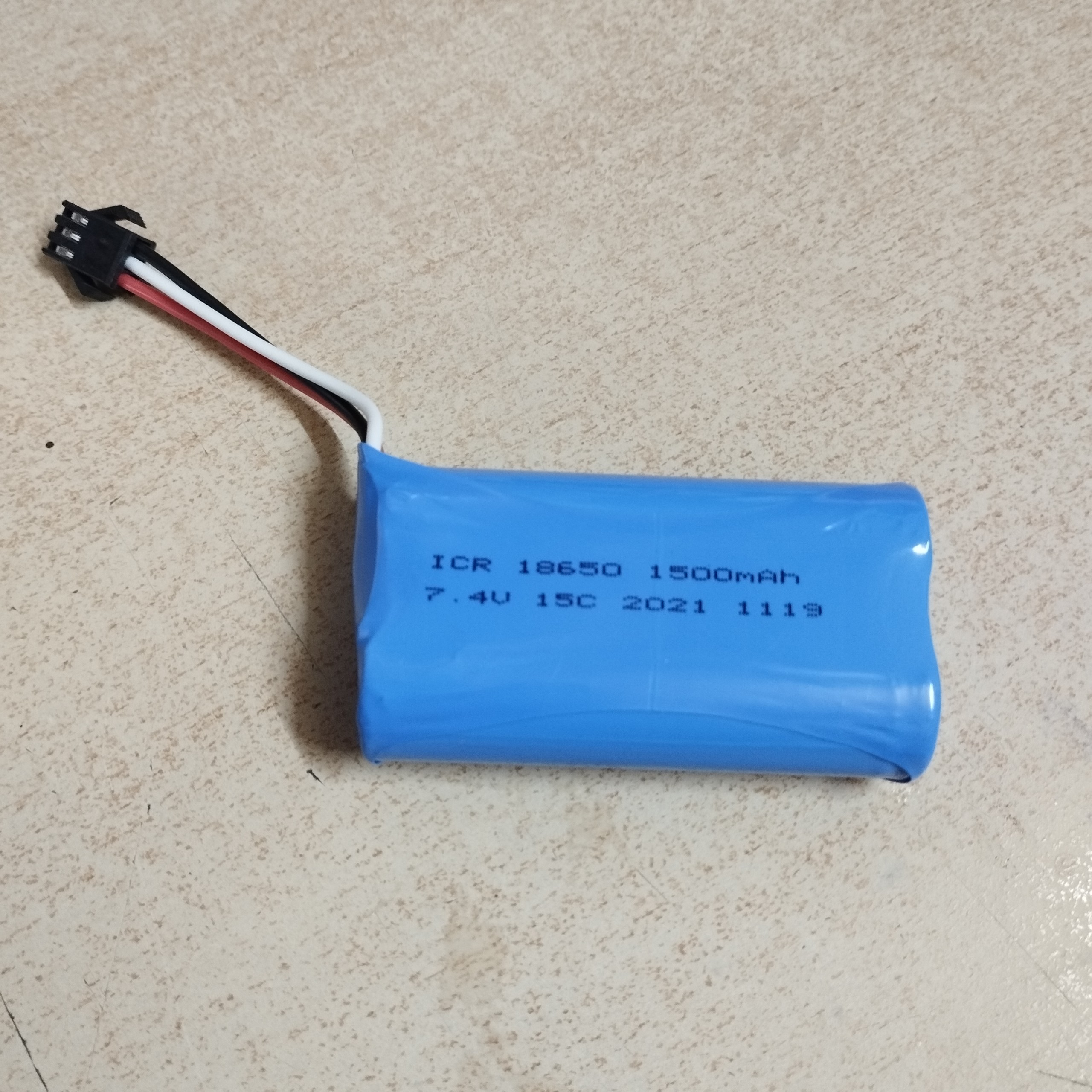 Pin sạc 2s 18650 7.4V 1500mAh chân cắm jack SM3P