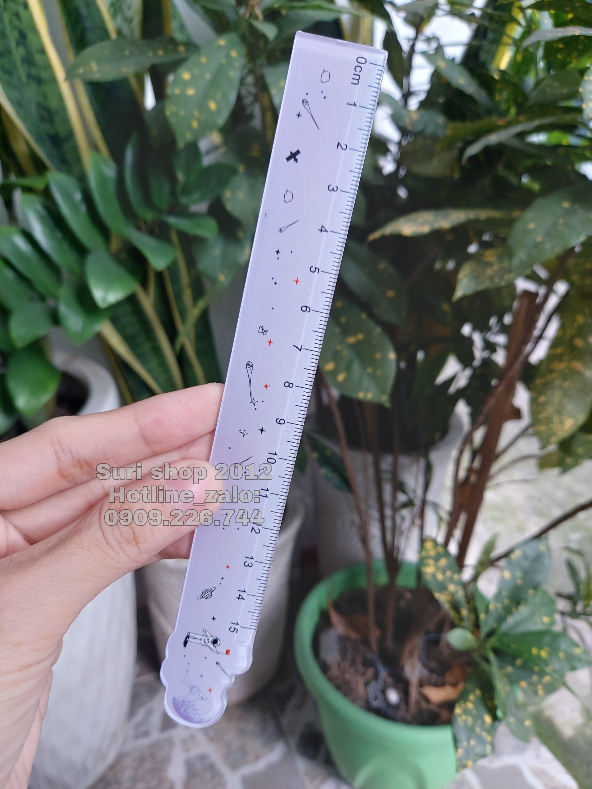 Combo 10 cây thước in hoạt hình dễ thương dài 15cm