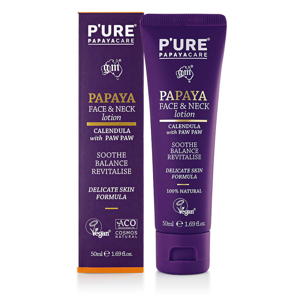 Sữa dưỡng da vùng mặt & cổ P’URE Papayacare Papaya Face & Neck Lotion 50ml