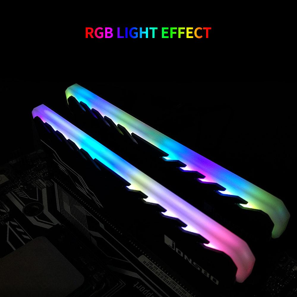 Máy tính để bàn Bộ nhớ tản nhiệt Vỏ làm mát RGB Light Tự động thay đổi tản nhiệt nhôm Bộ làm mát Vest đen