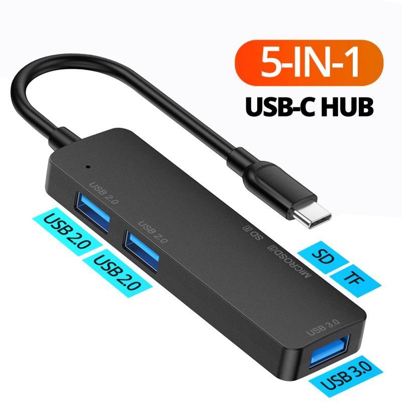Bộ Chia Cổng ANKNDO Usb 3.0 Hub Type C 5 Trong 1 Tf Sd Cho laptop táo