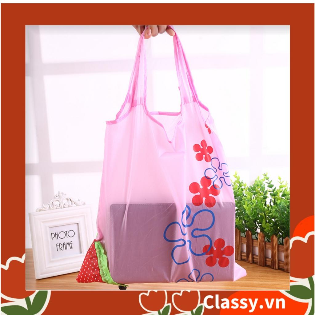 Túi dù gấp gọn Classy hình quả dâu xinh xắn, đi chợ, đi du lịch - Sản phẩm thân thiện với môi trường T290