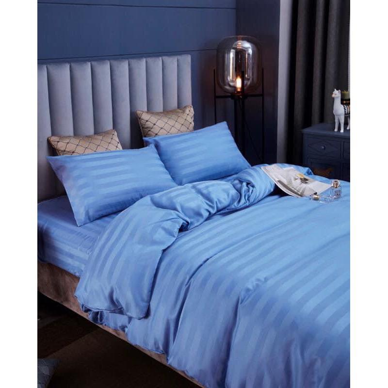 Bộ Chăn Drap Gối COTTON SỌC 3F Vải Cotton Lụa Bóng Hàng Chuyên Cho Gia Đình Và Khách Sạn