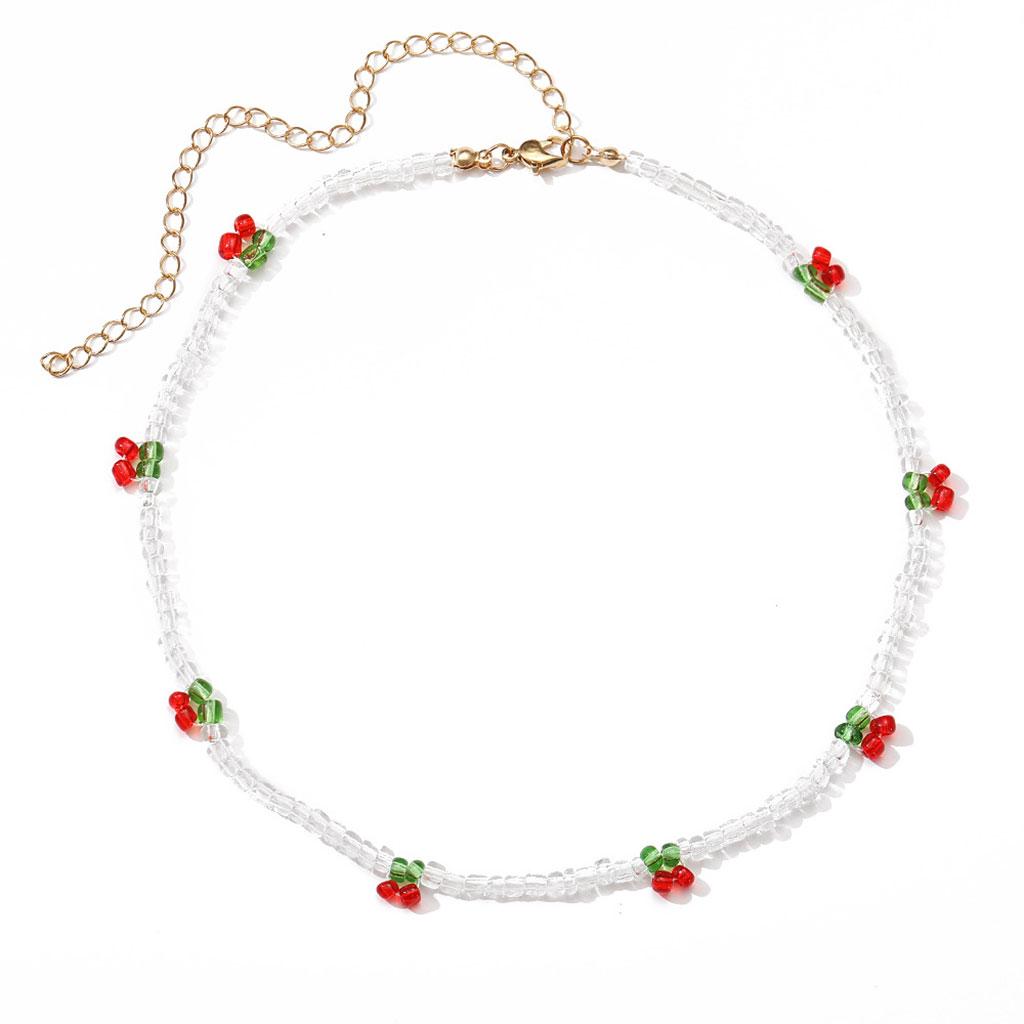 Sweet CHERRY Necklace CHERRY Beads  Women Charm Hand-Made Girls Jewelry