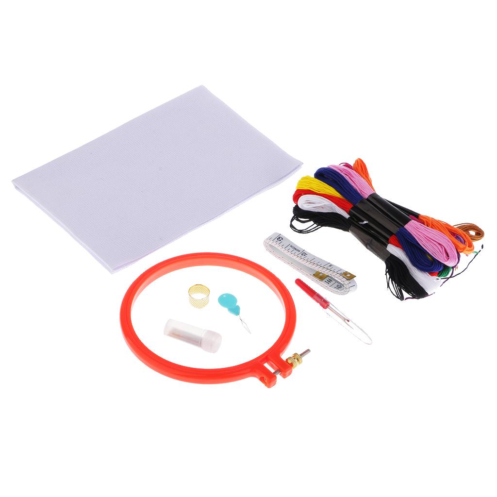 Embroidery Starter Kit for Adults Kids Woode Embroidery Hoop 12 Color Thread