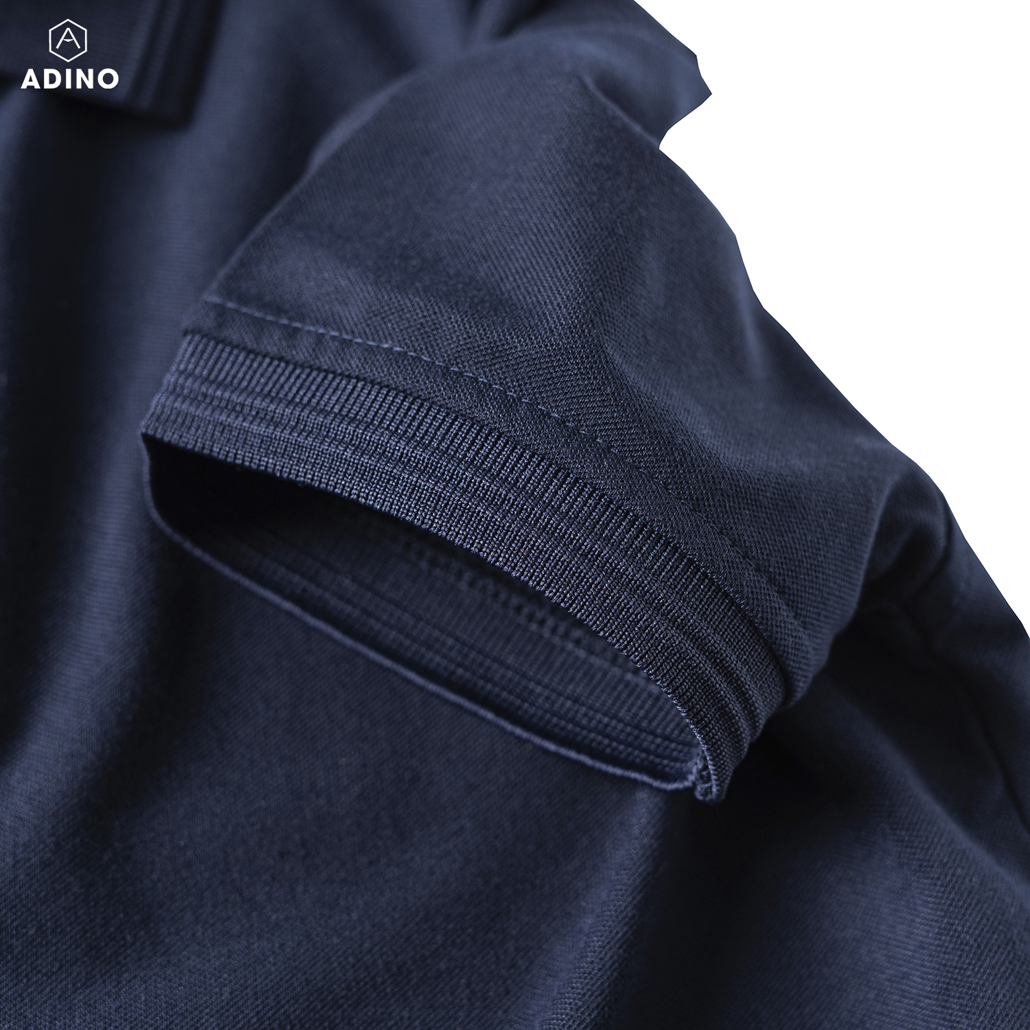 Hình ảnh Áo polo nữ màu xanh đen phối viền chìm ADINO vải cotton polyester mềm dáng slimfit công sở hơi ôm trẻ trung APN03