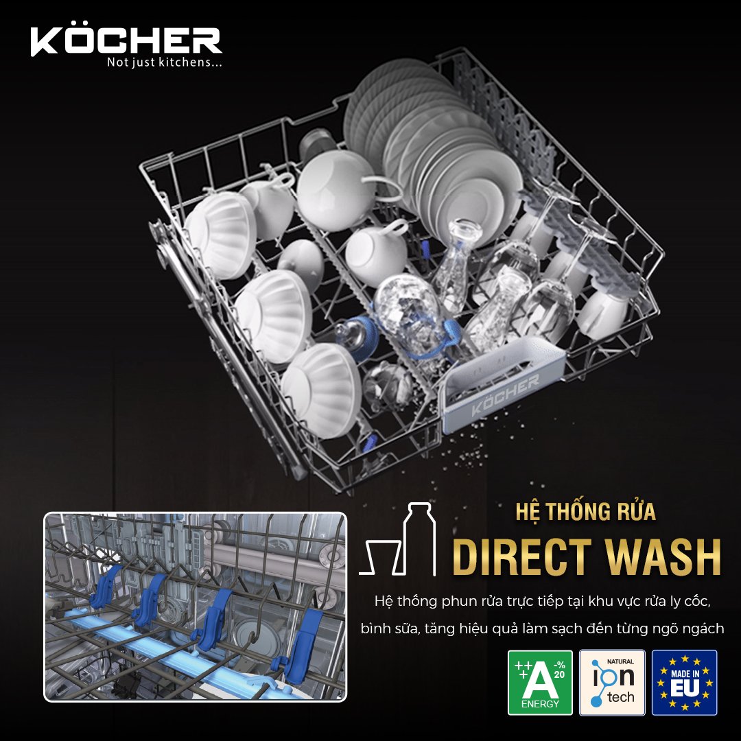 Máy Rửa Chén Kocher KDEU-8855S7 SERIES 7 - Hàng Chính Hãng