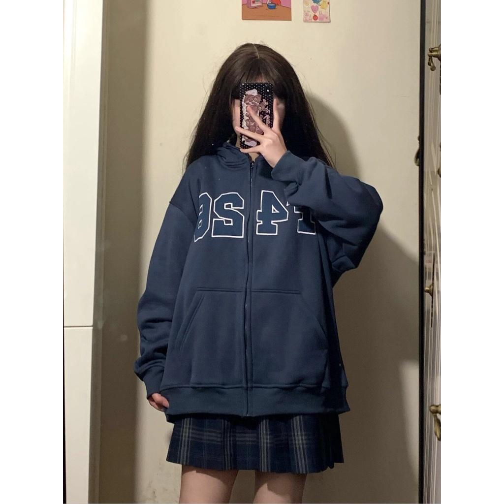 Áo Khoác Hoodie Zip F426 Nỉ Bông Form Rộng Basic Nam Nữ Unisex Phong Cách Ulzzang