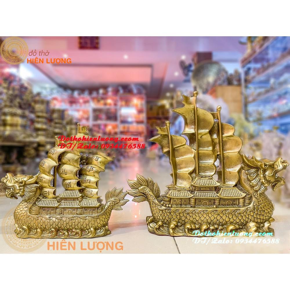 Thuyền Đầu Rồng - Thuận Buồm Xuôi Gió Màu Vàng Bằng Đồng Thau Nguyên Chất Phong Thủy Các Cỡ