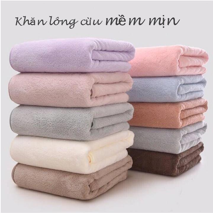 Combo 2 Khăn Tắm Lông Cừu Xuất Hàn Mềm Mịn 00257